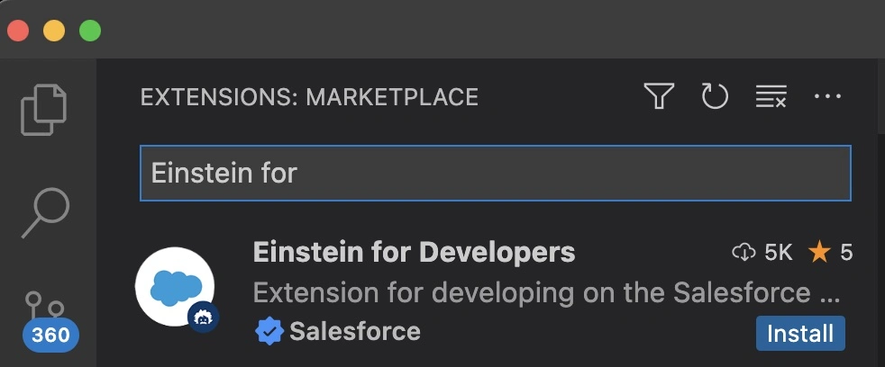 Einstein apex gpt visual studio code image